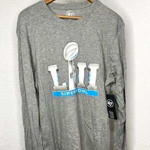 Super Bowl LII Champions Eagles Gray Long Sleeve Shirt NWT Men’s L Brand 47 NFL